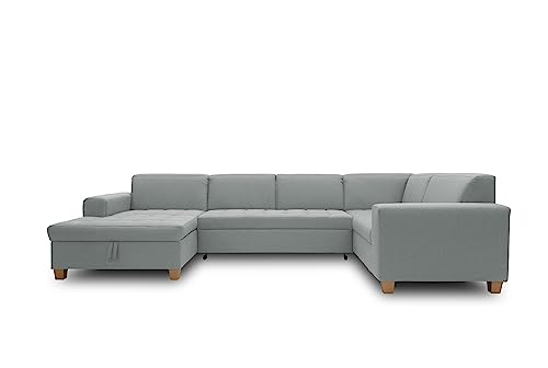 DOMO. collection Sugar Wohnlandschaft, Sofa, Couch, Polstergarnitur, Moderne U-Form, Mint, 162 x 333 x 199 cm von DOMO. collection