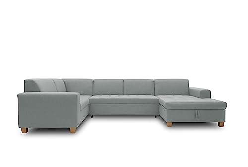 DOMO. collection Sugar Wohnlandschaft, Sofa, Couch, Polstergarnitur, Moderne U-Form, Mint, 162 x 333 x 199 cm von DOMO. collection