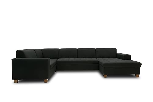 DOMO. collection Sugar Wohnlandschaft, Sofa, Couch, Polstergarnitur, Moderne U-Form, anthrazit, 162 x 333 x 199 cm von DOMO. collection