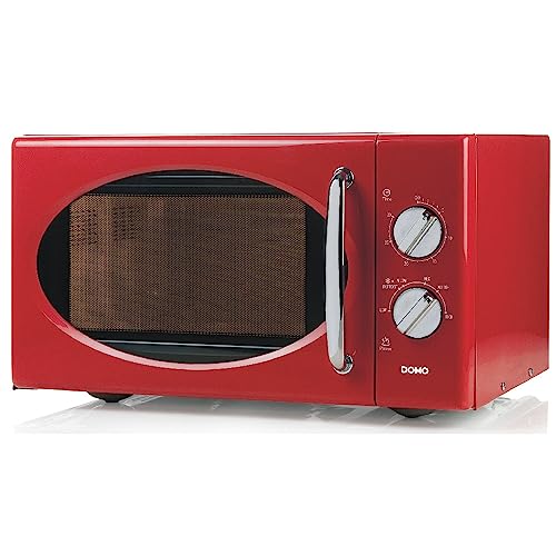 DOMO DO2925 Freistehend Mikrowelle - 5 Leistungsstufen - Auftauen - Mechanische Bedienung - Mit Timer bis 30 Minuten - 25L - 900W - Rot von DOMO
