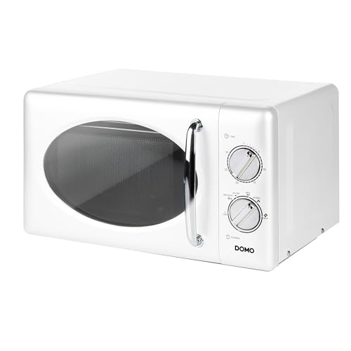 DOMO DO3125 Freistehend Retro Mikrowelle - Timer einstellbar bis zu 30 Minuten - Auftaufunktion - Mit Endsignal - 6 Leistungsstufen - 25L - 900W - Weiß DOMO DO3125 Freistehend Retro Mikrowelle - Timer einstellbar bis zu 30 Minuten - Auftaufunktion - Mit Endsignal - 6 Leistungsstufen - 25L - 900W - Weiß von DOMO