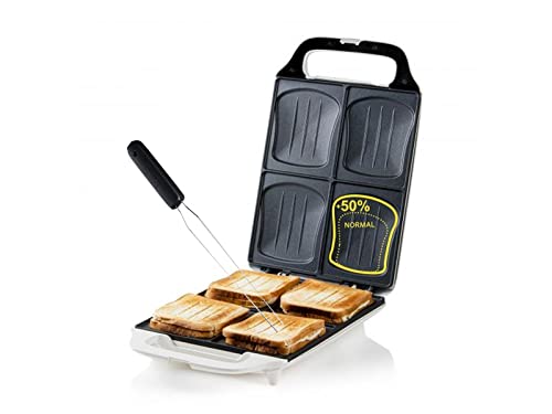 Domo XXL Familien Sandwichmaker 4er Toaster in Muschelform 27 x 32 cm, 1800Watt von DOMO