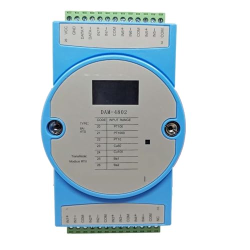 DAM4802 7-channel PT100/1000 thermal resistance temperature transmitter isolation acquisition module to RS485(With display) von DOMOJT