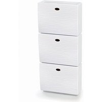 Domoliving - Modulares Schuhregal mit Klapptüren Wave tris weiß 51x17x118 h cm Domopak von DOMOLIVING