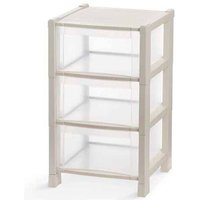 Turmkommode 3 Schubladen Sand 38x38x59 cm von DOMOLIVING