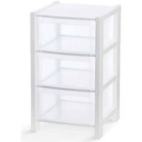 Turmkommode 3 weiße Schubladen 38x38x59 cm von DOMOLIVING