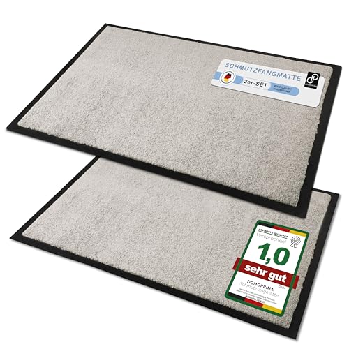DOMOPRIMA 2er Set Schmutzfangmatte 50x75 cm altweiß hochwertige Fußmatte für Innen Außen rutschfest wetterfest Eingangsbereich Außenbereich Fußmatte Eingangsmatte Sauberlaufmatte Fußabtreter von DOMOPRIMA homeware