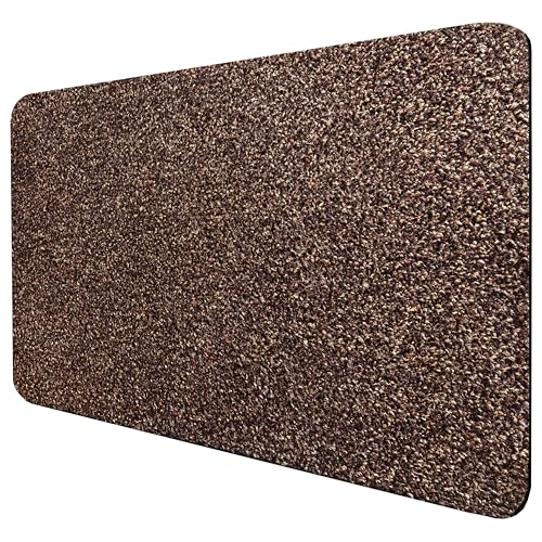 DOMOPRIMA Mikrofaser Fußmatte waschbar rutschfest extra saugfähig & flach – antibakteriell, für Innenbereich & Außenbereich (Dunkelbraun, 60x40 cm) von DOMOPRIMA homeware