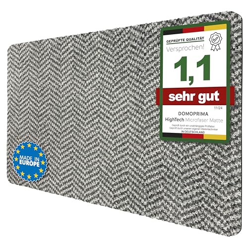 DOMOPRIMA Mikrofaser Schmutzfangmatte 80x50 cm, waschbar, extrem saugfähig, Anti-Rutsch Technologie, Magic Clean Mat, Fußmatte im Fischgrätmuster (anthrazit-grau, 80 x 50 cm) von DOMOPRIMA homeware