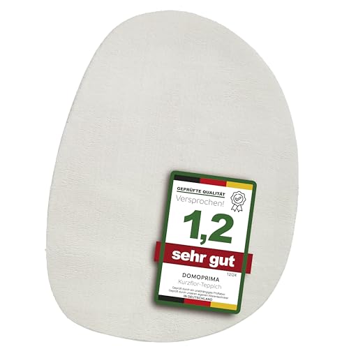 DOMOPRIMA Moderner Kurzflor-Teppich 140x200 cm – Waschbar, rutschfest, Oeko-Tex Zertifiziert, 100% Polyester, edle Farben Jade, Schiefer, Perlmutt (Perlmutt) von DOMOPRIMA homeware