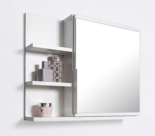 DOMTECH Badezimmer Spiegelschrank mit Ablagen, Badezimmerspiegel, Weiß Spiegelschrank, L von DOMTECH