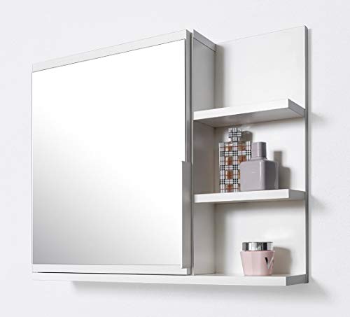 DOMTECH Badezimmer Spiegelschrank mit Ablagen, Badezimmerspiegel, Weiß Spiegelschrank, R von DOMTECH