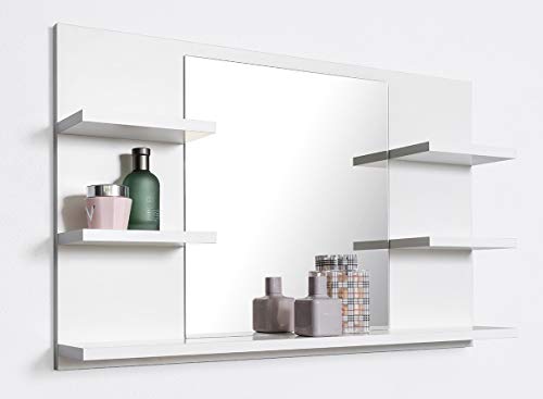 DOMTECH Badspiegel mit Ablagen, Weiß Badezimmer Spiegel, Wandspiegel, Badezimmerspiegel von DOMTECH