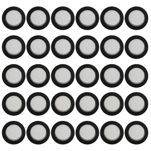 DOMTLTY 30 Stück Duschkopf Dichtungsset - Schwarz Gummidichtringe (1/2 Zoll) mit Edelstahlsieb für Brausekopf, Duschschlauch & Wasserhahn, Filterdichtung, O-Ringe & Unterlegscheiben von DOMTLTY