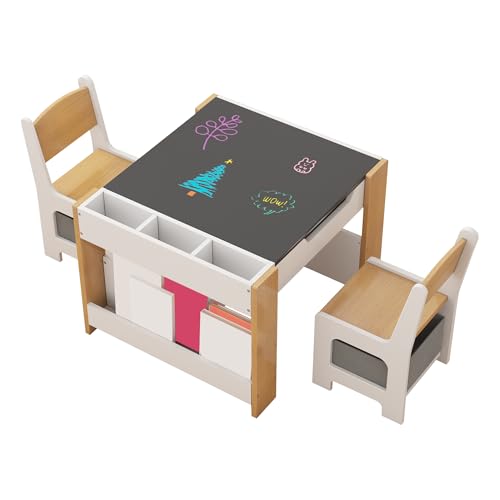 DOMUMALI Tisch- Und Stuhlset für Kinder, 4-In-1-AktivitäTstisch Aus Holz Mit Aufbewahrungsschublade, Abnehmbare Tischplatte, Tisch- Und Stuhlset für Kleinkinder Zum Zeichnen, Lesen, Kunsthandwerk DOMUMALI Tisch- Und Stuhlset für Kinder, 4-In-1-AktivitäTstisch Aus Holz Mit Aufbewahrungsschublade, Abnehmbare Tischplatte, Tisch- Und Stuhlset für Kleinkinder Zum Zeichnen, Lesen, Kunsthandwerk von DOMUMALI