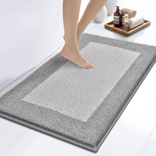 DOMUSTEX Badezimmerteppich 50 X 76 cm, Badematte rutschfest, Badteppich Waschbar, Badvorleger für Dusche, Badewanne und Fußboden von DOMUSTEX