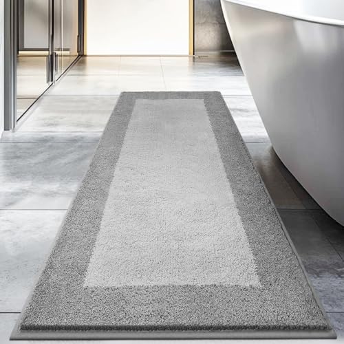DOMUSTEX Badezimmerteppich 60 X 150 cm, Badematte rutschfest, Badteppich Waschbar, Badvorleger für Dusche, Badewanne und Fußboden DOMUSTEX Badezimmerteppich 60 X 150 cm, Badematte rutschfest, Badteppich Waschbar, Badvorleger für Dusche, Badewanne und Fußboden von DOMUSTEX
