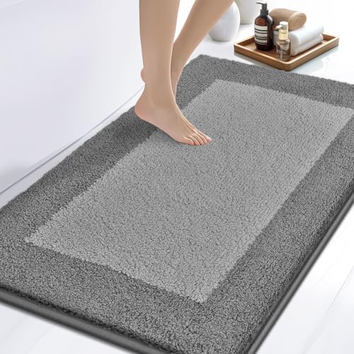 DOMUSTEX Badezimmerteppich 76 X 116 cm, Badematte rutschfest, Badteppich Waschbar, Badvorleger für Dusche, Badewanne und Fußboden von DOMUSTEX