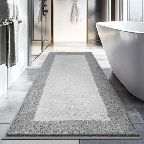 DOMUSTEX Badezimmerteppich 76 X 150 cm, Badematte rutschfest, Badteppich Waschbar, Badvorleger für Dusche, Badewanne und Fußboden DOMUSTEX Badezimmerteppich 76 X 150 cm, Badematte rutschfest, Badteppich Waschbar, Badvorleger für Dusche, Badewanne und Fußboden von DOMUSTEX