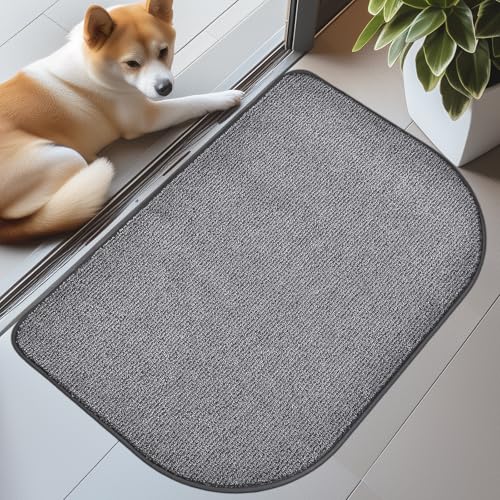DOMUSTEX Schmutzfangmatte Innen 60x90cm Halbrund, Waschbar Küchenmatte, Eingangsteppich, rutschfeste Fussmatte, Teppich für Hund, Badezimmer, Küche, Flur von DOMUSTEX