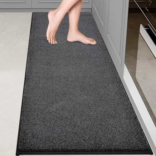 DOMUSTEX Waschbar Teppich Läufer 60 x 180 cm, Eingangsteppich, Schmutzfangmatte Innen, rutschfeste Fussmatte für Badezimmer, Küche, Schlafzimmer, Flur von DOMUSTEX