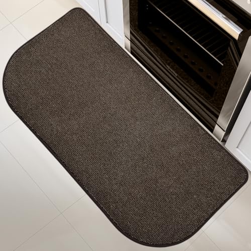 DOMUSTEX Waschbar Teppich Läufer 60x120cm Halbrund, küchenläufer, Schmutzfangmatte Innen, rutschfeste Badteppich für Küche, Badezimmer and Schlafzimmer von DOMUSTEX