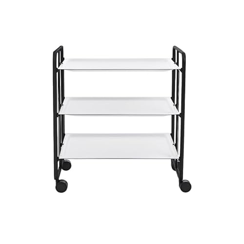 DON HIERRO - BAUHAUS Servierwagen klappbar mit Rollen - Metall schwarz, 3 Ebenen, weiß von DON HIERRO