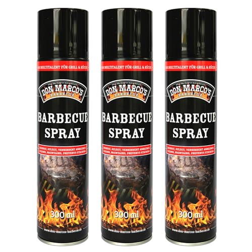 Don Marco's BBQ Trennspray 3er Pack | Non-Stick Antihaftspray für Grill, Gusseisen & Plancha | Pflegt & Reinigt 100% Natürlich | Großer Sprühbereich | 3x 300ml von DON MARCO'S BARBECUE
