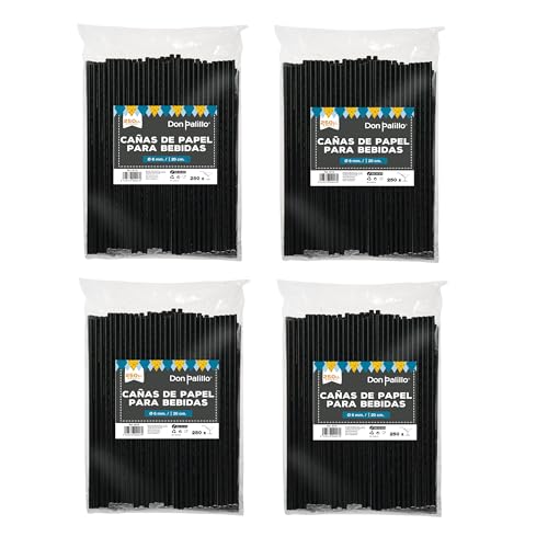 DON PALILLO 1000 x schwarze Papier-Trinkhalme, 200 x 6 mm, für Partys, Geburtstage, Feiern. DON PALILLO 1000 x schwarze Papier-Trinkhalme, 200 x 6 mm, für Partys, Geburtstage, Feiern. von DON PALILLO