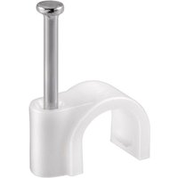 Don Quichotte - Nagelschelle Klemmbereich 9 mm Nägel mit Kabelhalter (Schelle) Kunststoff weiß von DON QUICHOTTE