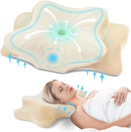 DONAMA Memory Foam Kissen Kopfkissen Nackenkissen ergonomisches Seitenschläferkissen für Seiten, Rücken & Bauchschläfer von DONAMA