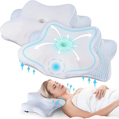 DONAMA Memory Foam Kissen Kopfkissen Nackenkissen ergonomisches Seitenschläferkissen für Seiten, Rücken & Bauchschläfer-2er Pack(63 x 38 x 14 cm) von DONAMA