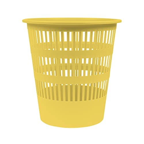 DONAU D307-11 Abfallkorb Papierkorb Mülleimer 12 Liter/Gelb Pastellfarbe/Kunststoff/Für Büro Küche Stabil Ökologisches PP-Produkt Rissbeständig/ 1 Stück von DONAU