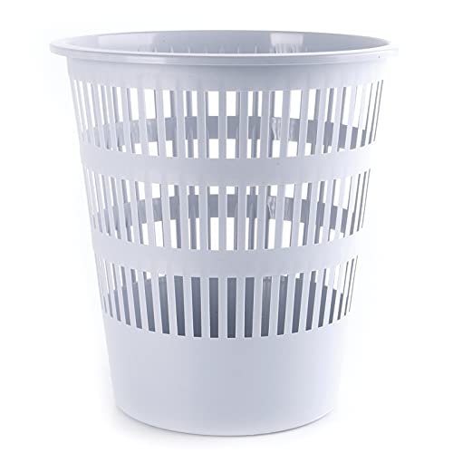 DONAU D307-13 Abfallkorb Papierkorb 12 Liter; 1 Stück grau Kunststoff Mülleimer Design Abfallbehälter rund Für Büro Küche Elegant und Praktisch Stabil, Öko-PP von DONAU