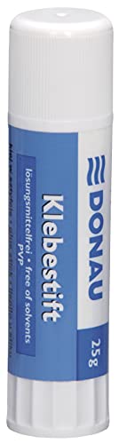 DONAU Original Klebestift 25 g / 1 Stück/ Weiss / und Kinderfreundlicher Kleber für Kunst und Bastelarbeiten/ ohne Lösungsmittel Wasserlöslich/ für Schule Bürobedarf von DONAU