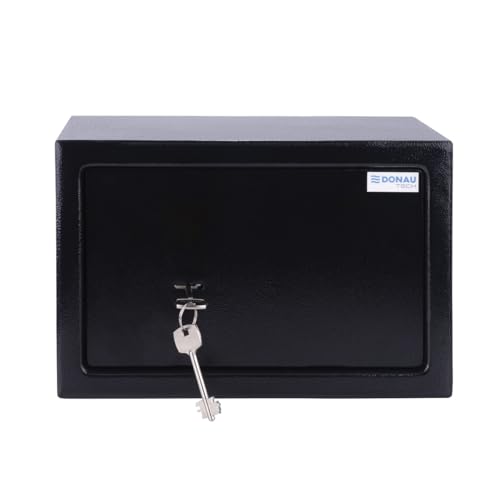 DONAU TECH Tresor Möbeltresor 8,5 L / 31 x 20 x 20 cm/Manuell Safe Möbeltresor/Safe Geldschrank Boden-Wandtresor Wandsafe ink. 2 x Schlüssel/Schwarz von DONAU