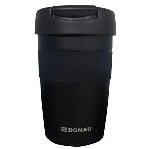 DONAU Thermobecher - 350 ml, Edelstahl, schwarz von DONAU
