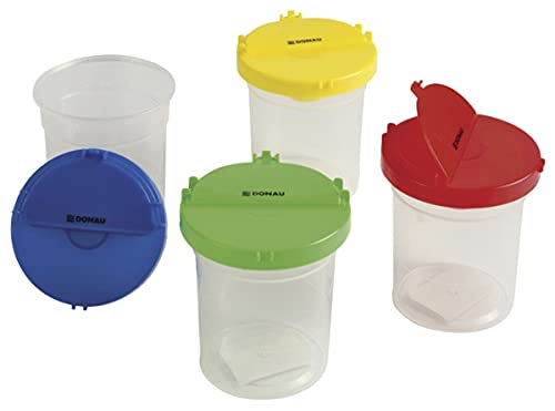 DONAU Wasserbecher mit Ausgießsperre 225ml Farbmix / Schulartikel/Typ-mit Deckel/Typ-mit Ablaufsperre/Farbe-Mix Farben/Volumen (ml)-225 von DONAU