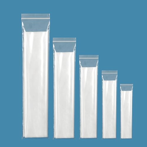 DONCIDAY Extra lange, transparente Reißverschlusstaschen, 25,4 x 83,8 cm, 20 Stück, 6 mm Kunststoff-Aufbewahrungshüllen mit Verschlussverschluss für Poster, Blaupausen, Dokumente von DONCIDAY