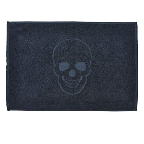 DONE Badvorleger Style-Bathmats Skull 100% Baumwolle - Frottee Badteppich Badematte 50 x 70 cm - Totenkopf Motiv, Farbe:Black 4203 von DONE