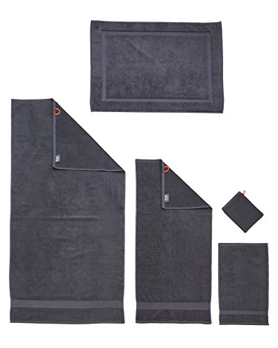 DONE Deluxe Set Handtuch, Baumwolle, Anthrazit, 70 x 140 x 1 cm von DONE