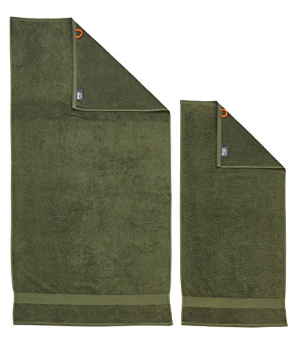 DONE Deluxe Set Handtuch, Baumwolle, Khaki, 70 x 140 x 1 cm von DONE
