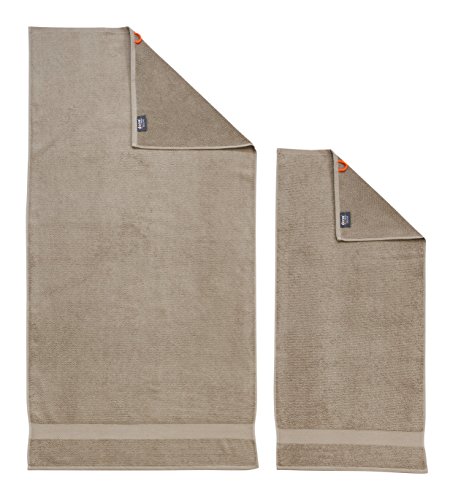 DONE Deluxe Set Handtuch, Baumwolle, Taupe, 70 x 140 x 1 cm von DONE