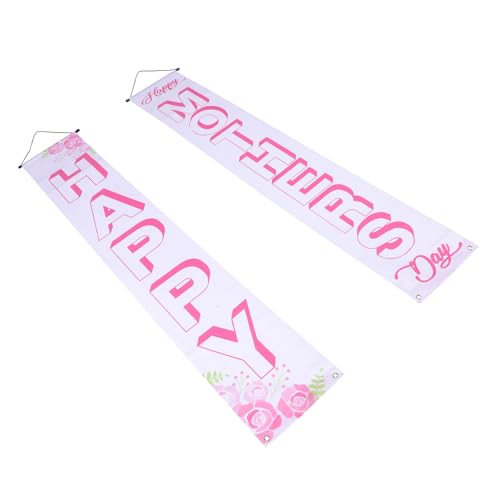 DONFAMDS 1 Paar Verspaar zum Muttertag Themenparty-Banner hängend Muttertag Türschild Türbanner zum Muttertag Veranda Mütter Muttertagsdekoration Themenbanner zum Muttertag Polyester Rosa von DONFAMDS