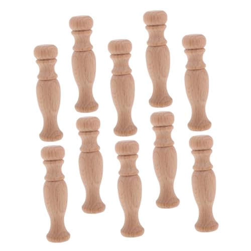 DONFAMDS 10 Stück Unbearbeitete Handgeschnitzte Holzsäulen Diy Römische Säule für Möbel Unlackierte Baluster für Schrankdekoration Holzspindeln für Möbelbau von DONFAMDS