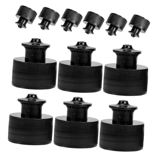 DONFAMDS 12 Stück Flaschenverschluss Für Mineralwasser Wasserflaschenverschluss Push-flaschen-abdeckung Verdrehte Flaschenverschlüsse Wasserflaschendeckel Handziehkappe Black Sport von DONFAMDS