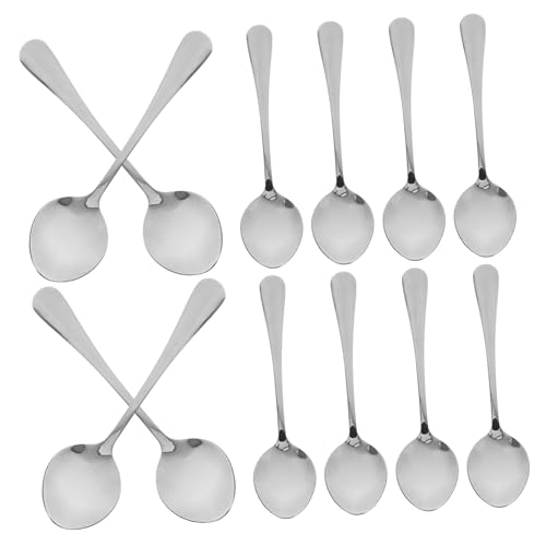 DONFAMDS 12 Stück Teiliges Löffel Multifunktionale Reis und Dessertlöffel für Ergonomisch Gestaltet Spülmaschinenfest von DONFAMDS