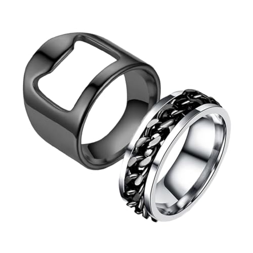 DONFAMDS 1Paar Flaschenöffner Ring aus Drehbarer Spinner Ring für Bierflaschen Multifunktionales Accessoire für Partys und Stilvolles Design von DONFAMDS