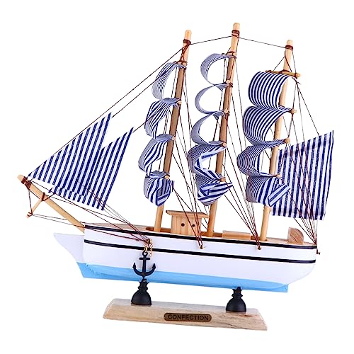 DONFAMDS 1Stück Holz Segelboot Modell Nautische Dekoration für Zuhause Vintage Schiff Hochwertiges Holz Wohnzimmer Büro von DONFAMDS