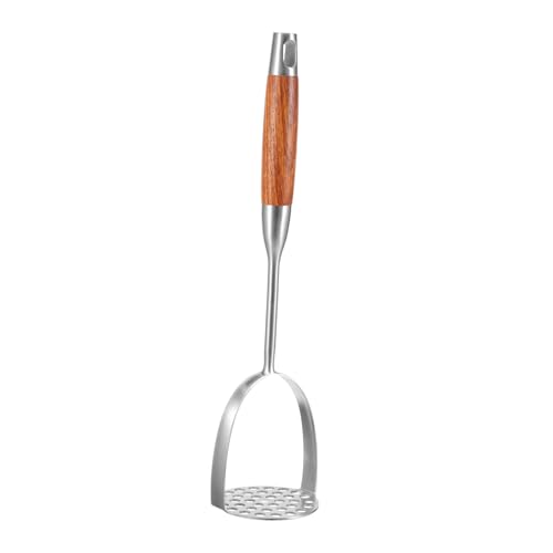 DONFAMDS 1Stück Kartoffelstampfer mit Holzgriff Küchengerät zum Zerkleinern von Gemüse für Zubereitung von Babynahrung Leicht zu Reinigen von DONFAMDS